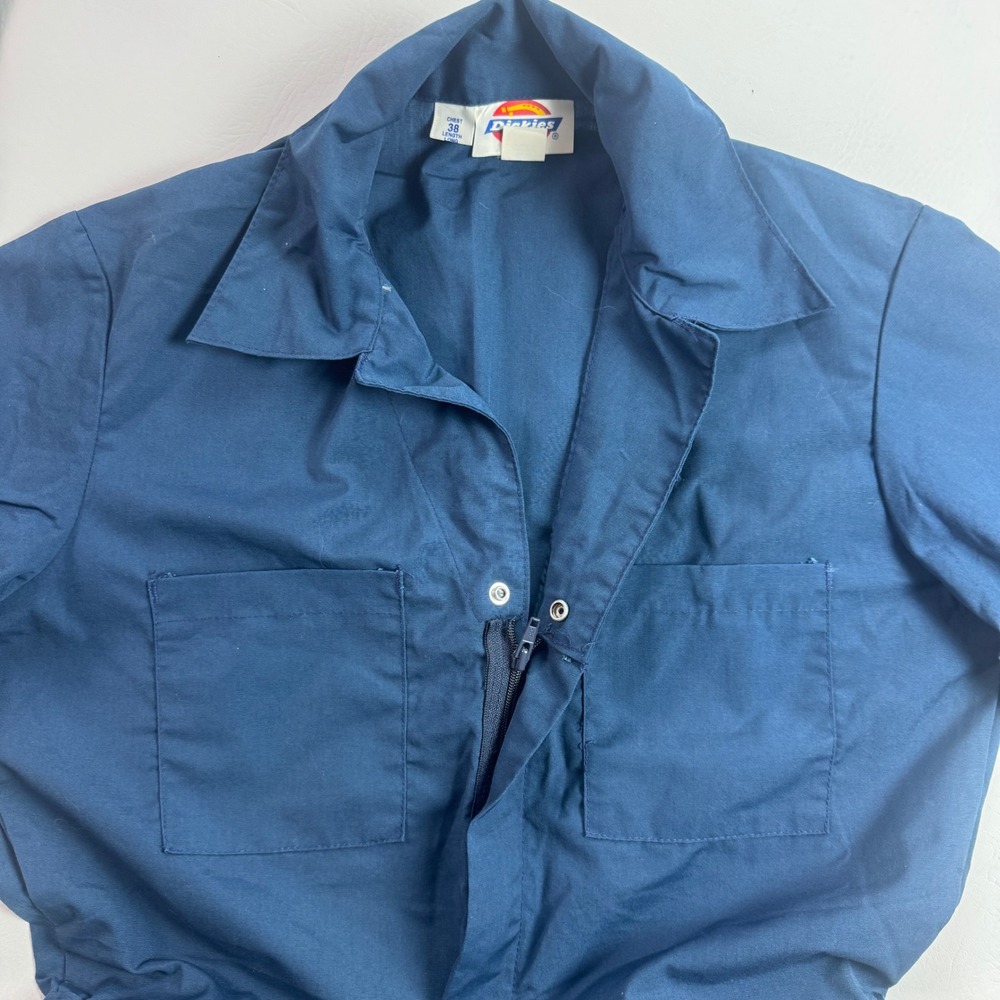 Dickies Coveralls Short Sleeve Utility Workwear Jumpsuit Navy Blue Mens 38 Long - Picture 14 of 16